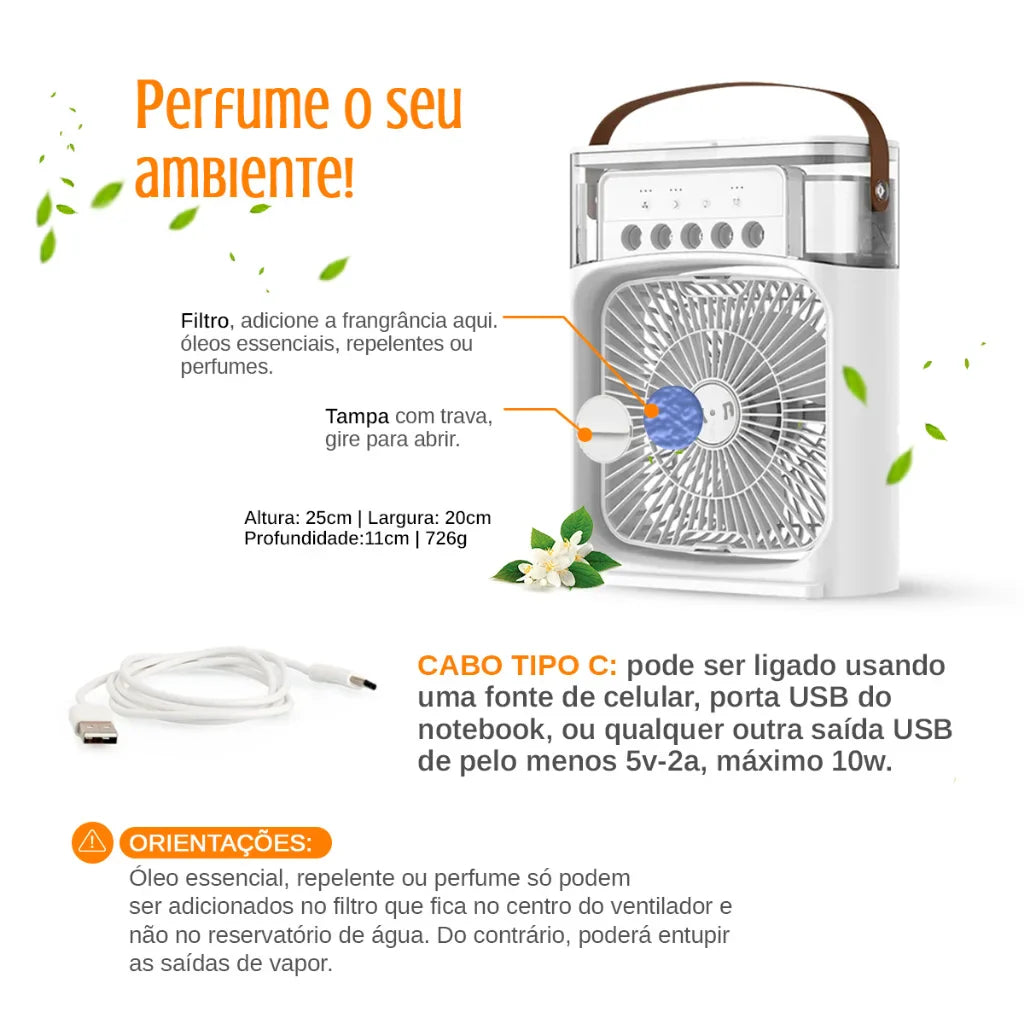 Mini Ar Condicionado Portátil USB CoolBreeze