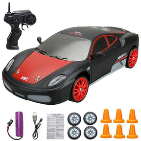 Carrinho de Drift e de Corrida com Controle Remoto (+4 Pneus e 6 Cones Extras)