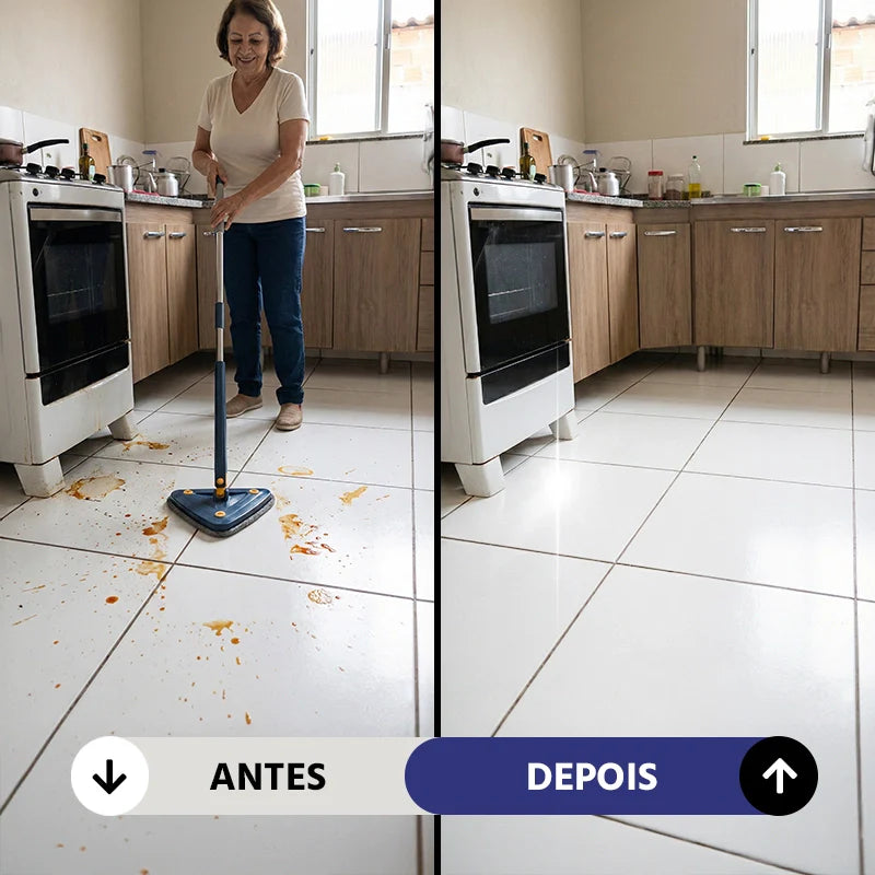 Esfregão Mop Triangular Giratório 360° TriMop