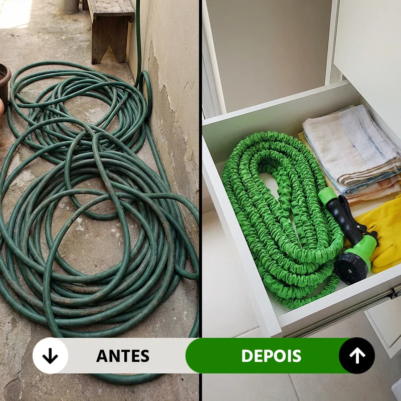 Mangueira Mágica Expansível 30 Metros com Bico Pulverizador Multiuso HidroFlex – Jardim e Limpeza